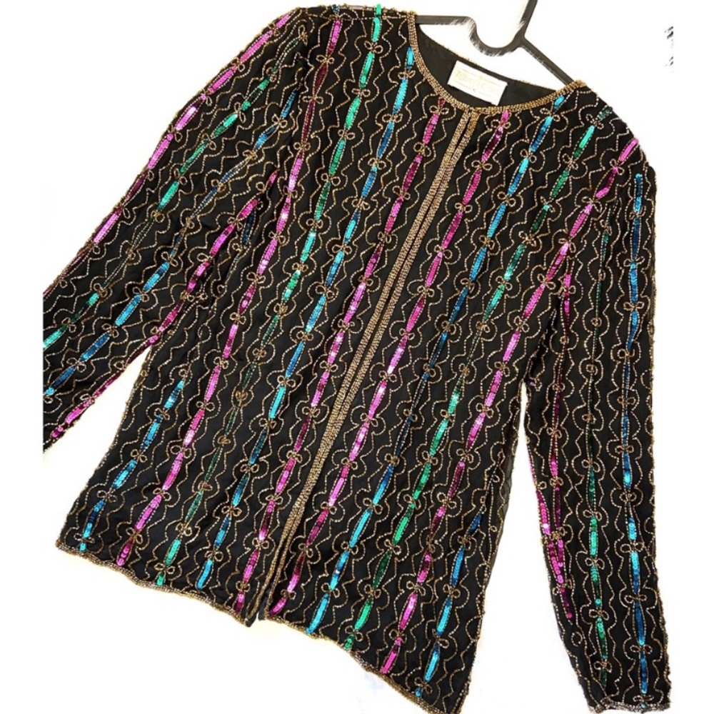 Tiffany’s Closet SILK Multicolor Sequin Blazer